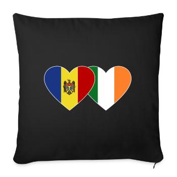 Andorre, Irlande, Drapeau Coeur - Housse de coussin décorative 45 x 45 cm - noir - Devant