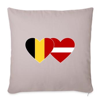 Belgium Latvia Flag Heart - Sofa pillowcase 17,3'' x 17,3'' (45 x 45 cm) - light taupe - Front