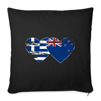 Grèce Drapeau néo-zélandais utilisé - Housse de coussin décorative 45 x 45 cm - noir - Devant