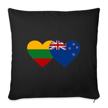 Lituanie Drapeau néo-zélandais - Housse de coussin décorative 45 x 45 cm - noir - Devant