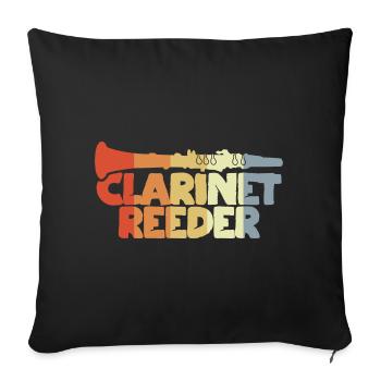Anches de clarinette - Housse de coussin décorative 45 x 45 cm - noir - Devant