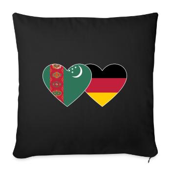 Turkmenistan Germany Flag Heart - Sofa pillowcase 17,3'' x 17,3'' (45 x 45 cm) - black - Front