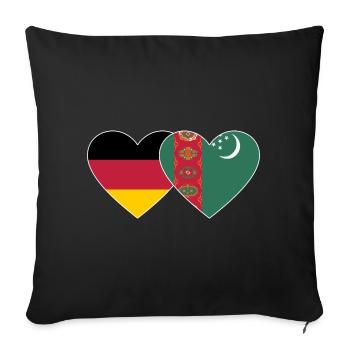 Germany Turkmenistan Flag Heart - Sofa pillowcase 17,3'' x 17,3'' (45 x 45 cm) - black - Front