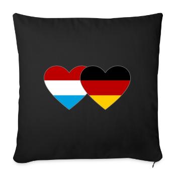 Luxembourg Germany Flag Heart - Sofa pillowcase 17,3'' x 17,3'' (45 x 45 cm) - black - Front