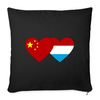 China Luxembourg Flag Heart - Sofa pillowcase 17,3'' x 17,3'' (45 x 45 cm) - black - Front
