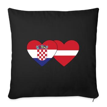 Croatia Latvia Flag Heart - Sofa pillowcase 17,3'' x 17,3'' (45 x 45 cm) - black - Front