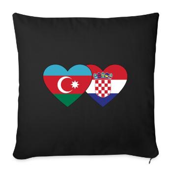 Azerbaijan Croatia Flag Heart - Sofa pillowcase 17,3'' x 17,3'' (45 x 45 cm) - black - Front