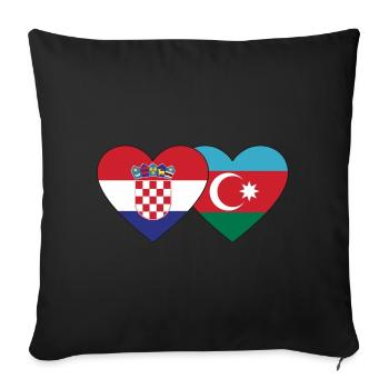 Croatia Azerbaijan Flag Heart - Sofa pillowcase 17,3'' x 17,3'' (45 x 45 cm) - black - Front