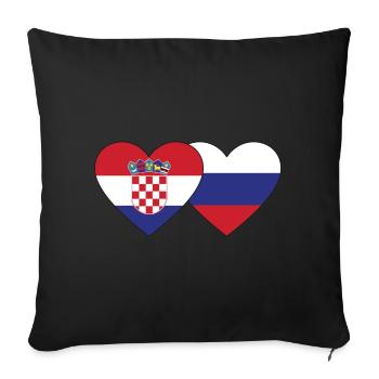 Croatia Russia flag heart - Sofa pillowcase 17,3'' x 17,3'' (45 x 45 cm) - black - Front
