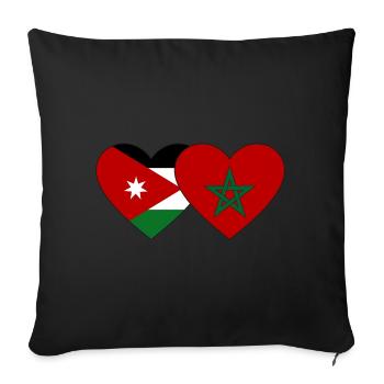 Jordan Morocco Flag Heart - Sofa pillowcase 17,3'' x 17,3'' (45 x 45 cm) - black - Front