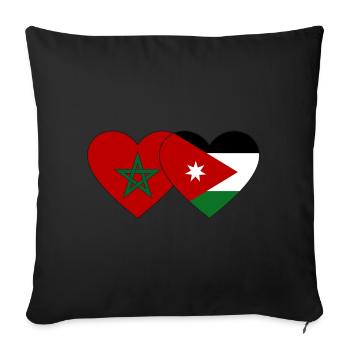 Morocco Jordan Flag Heart - Sofa pillowcase 17,3'' x 17,3'' (45 x 45 cm) - black - Front