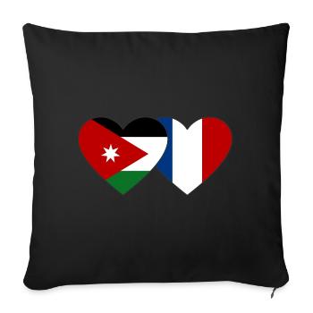 Jordan France Flag Heart - Sofa pillowcase 17,3'' x 17,3'' (45 x 45 cm) - black - Front