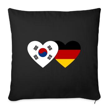 Corée du Sud Allemagne Flag Heart - Housse de coussin décorative 45 x 45 cm - noir - Devant