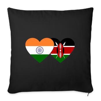 India Kenya Flag Heart - Sofa pillowcase 17,3'' x 17,3'' (45 x 45 cm) - black - Front