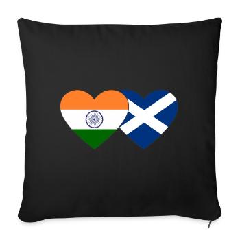 India Scotland Flag Heart - Sofa pillowcase 17,3'' x 17,3'' (45 x 45 cm) - black - Front