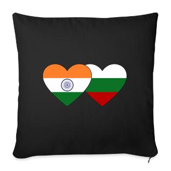 India Bulgaria Flag Heart - Sofa pillowcase 17,3'' x 17,3'' (45 x 45 cm) - black - Front