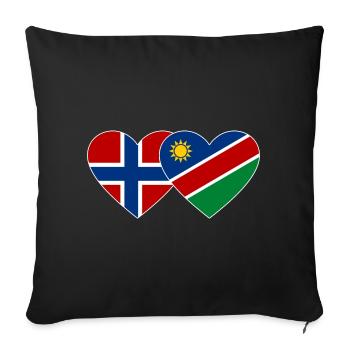 Norway Namibia Flag Heart - Sofa pillowcase 17,3'' x 17,3'' (45 x 45 cm) - black - Front