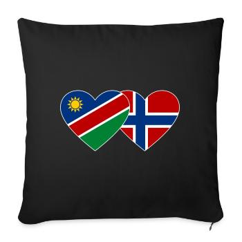 Namibia Norwegen Flagge Herz - Sofakissenbezug 45 x 45 cm - Schwarz - Vorne