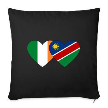 Ireland Namibia Flag Heart - Sofa pillowcase 17,3'' x 17,3'' (45 x 45 cm) - black - Front