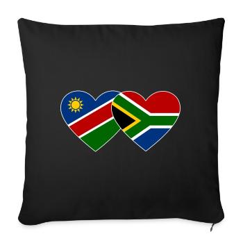 Namibia South Africa Flag Heart - Sofa pillowcase 17,3'' x 17,3'' (45 x 45 cm) - black - Front
