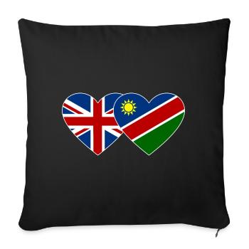 Großbritannien Namibia Flagge Herz - Sofakissenbezug 45 x 45 cm - Schwarz - Vorne