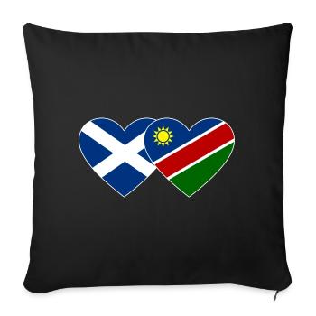 Scotland Namibia Flag Heart - Sofa pillowcase 17,3'' x 17,3'' (45 x 45 cm) - black - Front