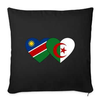 Namibia Algeria Flag Heart - Sofa pillowcase 17,3'' x 17,3'' (45 x 45 cm) - black - Front