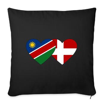 Namibia Denmark Flag Heart - Sofa pillowcase 17,3'' x 17,3'' (45 x 45 cm) - black - Front