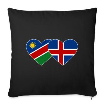 Namibia Island Flagge Herz - Sofakissenbezug 45 x 45 cm - Schwarz - Vorne