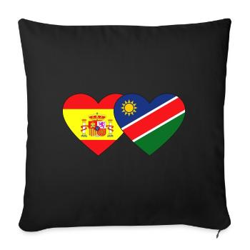 Spain Namibia Flag Heart - Sofa pillowcase 17,3'' x 17,3'' (45 x 45 cm) - black - Front