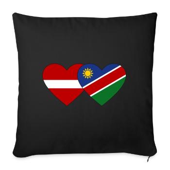 Latvia Namibia Flag Heart - Sofa pillowcase 17,3'' x 17,3'' (45 x 45 cm) - black - Front