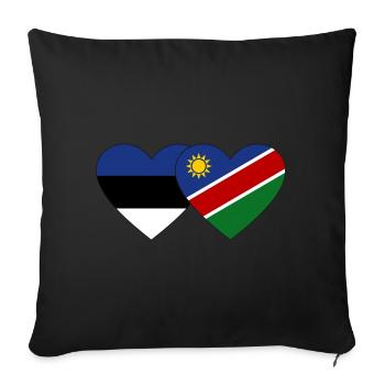 Estonia Namibia Flag Heart - Sofa pillowcase 17,3'' x 17,3'' (45 x 45 cm) - black - Front