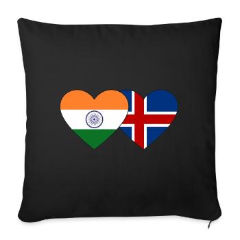 India Iceland Flag Heart - Sofa pillowcase 17,3'' x 17,3'' (45 x 45 cm) - black - Front