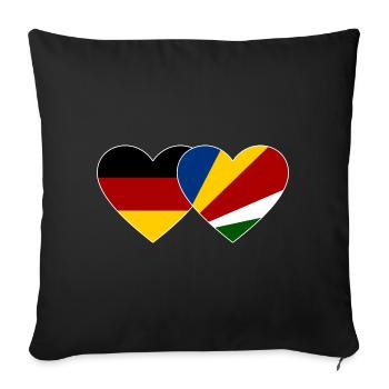 Allemagne Seychelles drapeau coeur - Housse de coussin décorative 45 x 45 cm - noir - Devant