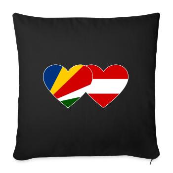 Seychelles Austria Flag Heart - Sofa pillowcase 17,3'' x 17,3'' (45 x 45 cm) - black - Front