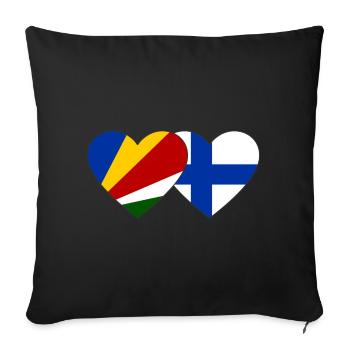 Seychelles Finland Flag Heart - Sofa pillowcase 17,3'' x 17,3'' (45 x 45 cm) - black - Front