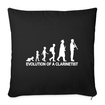 Développement d’un clarinettiste - Housse de coussin décorative 45 x 45 cm - noir - Devant