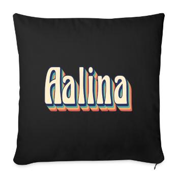 Aalina t-shirt t-shirt rétro idée cadeau vintage - Housse de coussin décorative 45 x 45 cm - noir - Devant