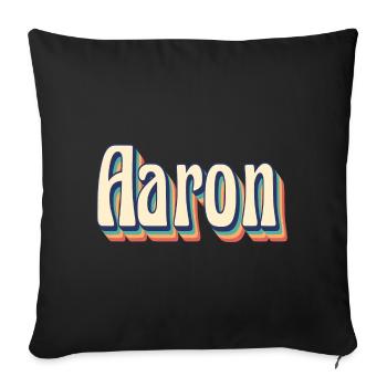 Aaron T-Shirt Retro T-Shirt Vintage Geschenkidee - Sofakissenbezug 45 x 45 cm - Schwarz - Vorne