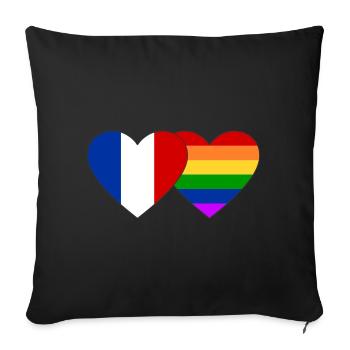 France Rainbow Flag - Sofa pillowcase 17,3'' x 17,3'' (45 x 45 cm) - black - Front