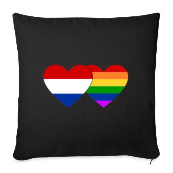 Holland Rainbow Flag - Sofa pillowcase 17,3'' x 17,3'' (45 x 45 cm) - black - Front