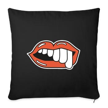teeth lips ugly smile graphic - Sofakissenbezug 45 x 45 cm - Schwarz - Vorne