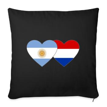 Argentina Holland Flag Heart - Sofa pillowcase 17,3'' x 17,3'' (45 x 45 cm) - black - Front