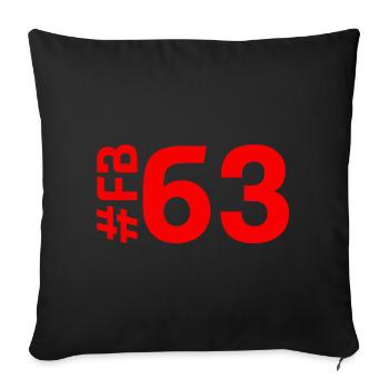 FB63 - Housse de coussin décorative 45 x 45 cm - noir - Devant