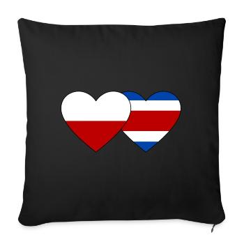 Poland Costa Rica flag heart - Sofa pillowcase 17,3'' x 17,3'' (45 x 45 cm) - black - Front