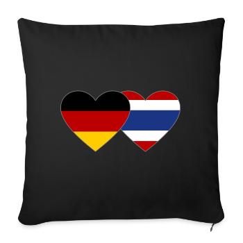Germany Thailand Flag Heart - Sofa pillowcase 17,3'' x 17,3'' (45 x 45 cm) - black - Front