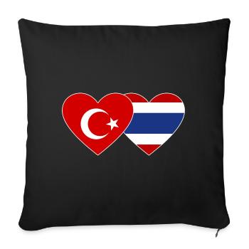 Turkey Thailand Flag Heart - Sofa pillowcase 17,3'' x 17,3'' (45 x 45 cm) - black - Front