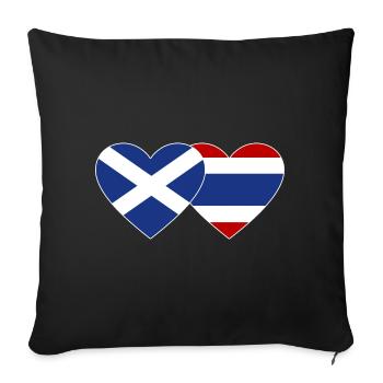 Scotland Thailand Flag Heart - Sofa pillowcase 17,3'' x 17,3'' (45 x 45 cm) - black - Front