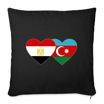 Egypt Azerbaijan Flag Heart - Sofa pillowcase 17,3'' x 17,3'' (45 x 45 cm) - black - Front