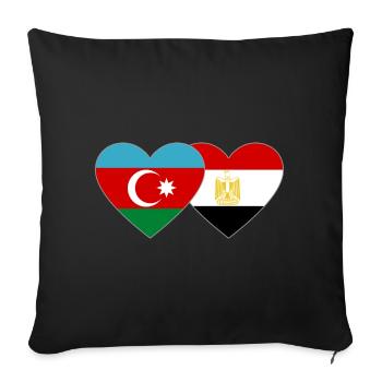 Azerbaijan Egypt Flag Heart - Sofa pillowcase 17,3'' x 17,3'' (45 x 45 cm) - black - Front